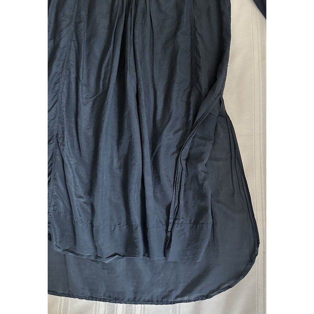 CP Shades Blue Long/Midi Dress in Cotton-Silk Blend with V-Neck and Pockets SZ L - Picture 12 of 16